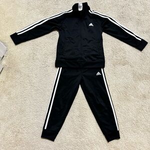 Adidas Black Tracksuit with White Stripes